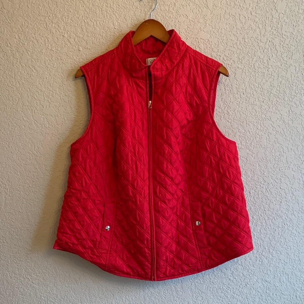 Croft & Barrow Quilted Red Women's Vest